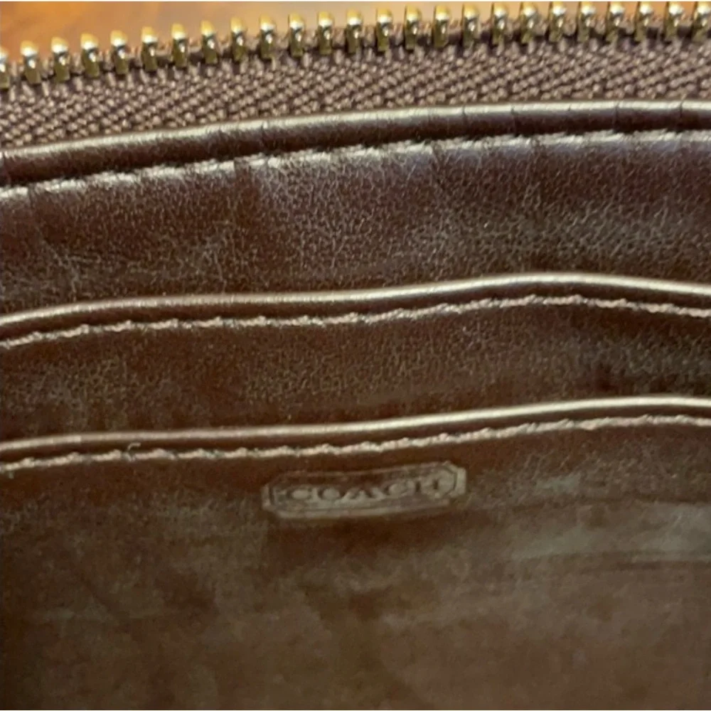 Coach Brown Wristlet Clutch Purse Wallet Authentic Like New